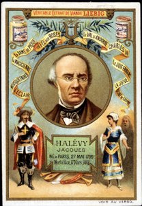 Halevy chiamato Jacques Fromental Levy, compositore francese (1799-1862) come parte della promozione di un prodotto Liebig. XIX secolo da Unknown artist