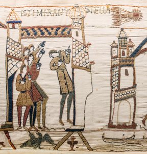 Cometa di Halley e Harold riceve cattive notizie, Arazzo di Bayeux da Unknown artist