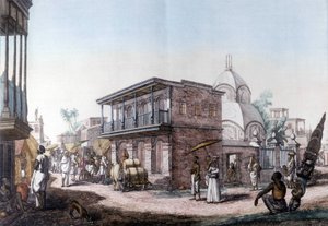 Edifici indù: strada nella città di Calcutta (Kalkata), India. da Unknown artist
