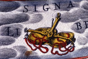Oroscopo: segno dello zodiaco, la Bilancia. Incisione del XVI secolo. da Unknown artist