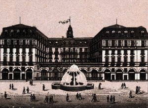 Hotel Frankfurter Hof a Francoforte, Germania in "Il mondo illustra 168 vedute"