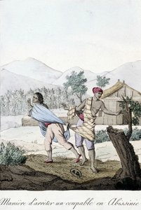 Come arrestare un colpevole in Abissinia - incisione da Unknown artist