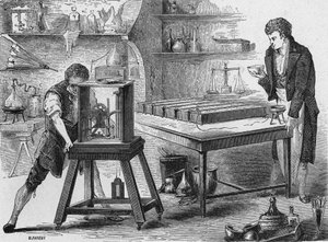 Humphry Davy scompone gli alcali con la batteria voltaica. In 