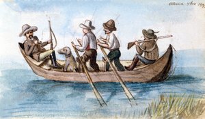 Cacciatori nelle paludi. Disegno