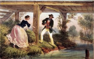 Caccia al luccio in Inghilterra. Incisione del 19° secolo. Gien, museo della caccia da Unknown artist