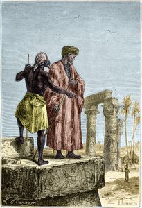 Ibn Battuta (1307-1377) in Egitto - in "Discovery of the earth" di Jules Verne da Unknown artist
