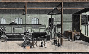 Produzione di ghiaccio: installazione doganale. Incisione del XIX secolo da Unknown artist