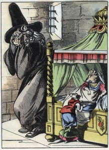 Illustrazione della fiaba "Il terribile Raminagrobis e i topi". In "Fiabe dalla casa per i piccoli". Incisione anonima del XIX secolo da Unknown artist