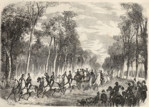 Caccia imperiale a Compiègne alla presenza di Napoleone III (1808-1873) e dell