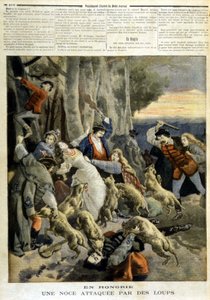 In Ungheria: un matrimonio attaccato dai lupi - in "Le Petity Journal" del 23/12/1894 da Unknown artist