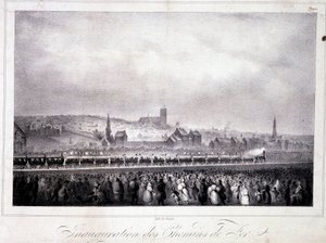 Inaugurazione della ferrovia belga a Bruxelles, 5 maggio da Unknown artist
