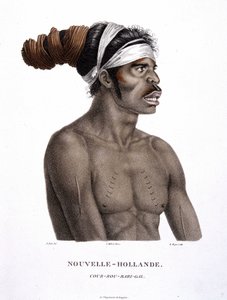 Indigeni Cour-Rou-Bari-Gal della Nuova Olanda - in "Journey of Discoveries to the Southern Lands" di Messrs. Lesueur e Peer da Unknown artist