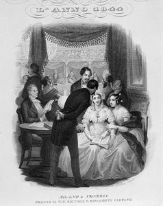 Interno di un palco del teatro alla Scala. 1844 da Unknown artist