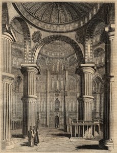 Interno della Moschea Blu, Istanbul, Turchia - 1838 - incisione da Unknown artist