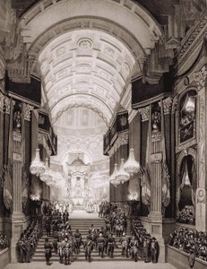 Interno della Chiesa degli Invalidi durante la cerimonia religiosa del 15/12/1840. (Trasferimento delle ceneri di Napoleone I agli Invalides) da Unknown artist