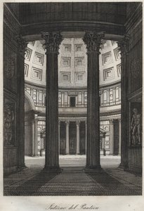 Interno del Pantheon, Roma - incisione da "Usi e Costumi di Tutti i Popoli dell