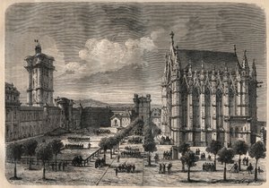 Veduta interna del castello di Vincennes nel XIX secolo - incisione del 1875 da Unknown artist