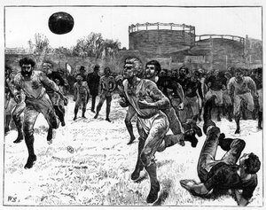 Partita di calcio internazionale tra paesi anglosassoni da Unknown artist