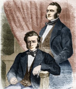 Isaac (1800 - 1875) ed Emile (1806 - 1880) Pereire, fondatori della Società di Credito Mobiliare e della Compagnia Generale Transatlantica da Unknown artist