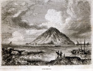 Isola di Stromboli nel XIX secolo. da Unknown artist