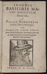 Ivan IV Vassilievitch, detto Ivan il Terribile (1530-1584) - Ioannis Basilidis Magni Moscoviae Ducis Vita (Pagina del titolo) da Unknown artist
