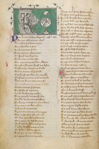 Jean de Meun scrive le prime parole del suo poema (che inizia a f. 28), nel Roman de la Rose da Unknown artist