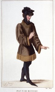 Jean de Montfort. Rivendicando i suoi diritti, dichiarò la Guerra di Successione di Bretagna. Incisione del 1830