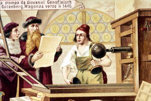 Johannes Gensfleisch Gutenberg (1400-1468). circa 1440. Cromolitografia del XIX secolo.