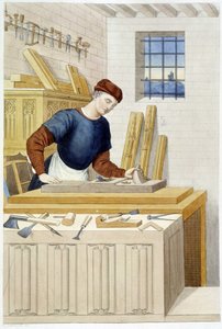 Falegnameria nel XVI secolo - incisione da Unknown artist
