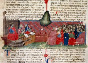 Giulio Cesare (101-44 a.C.) sul trono (dettaglio) da Unknown artist