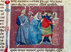 Giulio Cesare (101-44 a.C.) sul trono (dettaglio) da Unknown artist