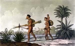 Kerengnatnuck, capo dei Botocudos, e la sua famiglia (Brasile) - in 