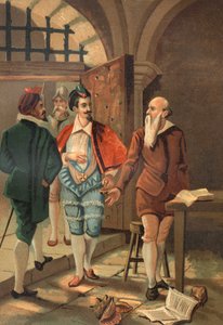 Re Enrico III con Bernard Palissy (1510 - 1589). Cromolitografia della fine del XIX secolo. basato su 