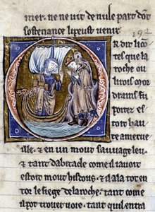 Re Modreius. Manoscritto: Conquista del Santo Graal, scritto 717 anni dopo la passione del nostro Signore. Bibliothèque municipale de Rennes, ms. 255 (Collezione di romanzi della Tavola Rotonda); Parigi
