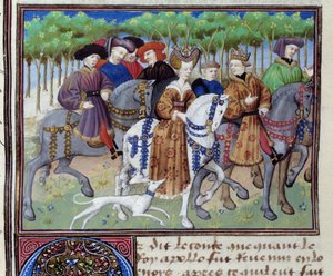 Re e Regina a caccia (Filippo VI di Valois e Bianca di Navarra) da Unknown artist