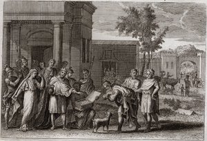 Bibbia del Regno, Antico Testamento: Abimelech punito da Dio. Abimelech (Abimelec o Ahimelech o Ahimelek), re di Gerar, avendo preso con la forza Sara (Sarah), moglie di Abramo, ma che credeva fosse solo sua sorella, è ingannato da Dio e la restituisce