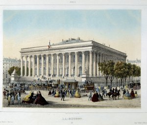 La Borsa di Parigi - Litografia da Unknown artist