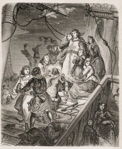 La galera di San Luigi - in "Storia di papi, re, regine, imperatori, attraverso i secoli" di Maurice Lachatre 1857 da Unknown artist