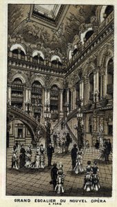 Grande scala della nuova Opera (Opera Garnier) a Parigi da Unknown artist