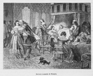 Ultimi momenti di Mazarin (1602 - 1661). Illustrazione in "Histoire de France populaire" di Henri Martin da Unknown artist