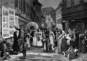 Le chanteur de lamte en Alsace. Incisione in 