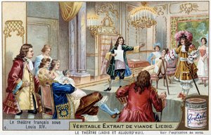 Il teatro francese sotto Luigi XIV (1638-1715) - cromolitografia Liebig da Unknown artist