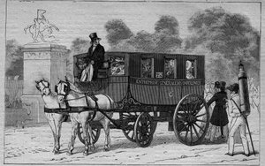 Gli Omnibus di Parigi nel XIX secolo: Caroline - incisione del 1892 da Unknown artist