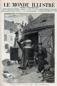 I distillatori - la distillazione a domicilio a Parigi nel 1895 - incisione in "Le Monde Illustré" n°1993 del 1895 da Unknown artist