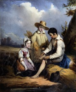 I piccoli mietitori (uno ferito al piede), c.1840 da Unknown artist