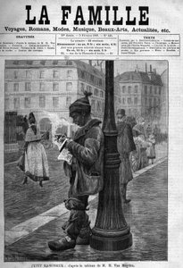 Piccolo camino. Incisione dal dipinto di M.H. Van Muyden. Copertina del giornale "La famille" del 1888