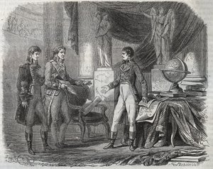 Lord Cornwallis (1738-1805) negozia il Trattato di Amiens (1802) con Napoleone Bonaparte (1769-1821) - la Pace di Amiens, Francia da Unknown artist