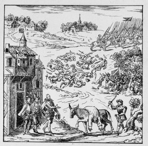 Luigi I di Borbone, Principe di Condé (Bourbon-Conde) (1530-1569) fu ucciso in battaglia e il suo corpo, messo su un asino, fu portato a Jarnac, esposto alla vista di tutto l