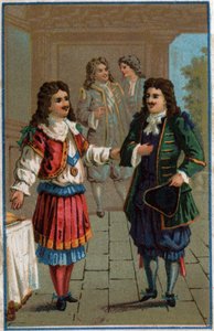 Luigi XIV e Molière: Re Luigi XIV (1638-1715) e Jean-Baptiste Poquelin detto Molière (1622-1673) da Unknown artist