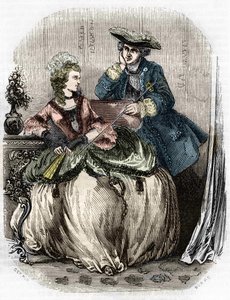 Luigi XV e Madame de Pompadour, Jeanne Antoinette Poisson (1721-1764) (Marchesa di Pompadour) - in Histoire de France di L.-P. Anquetil